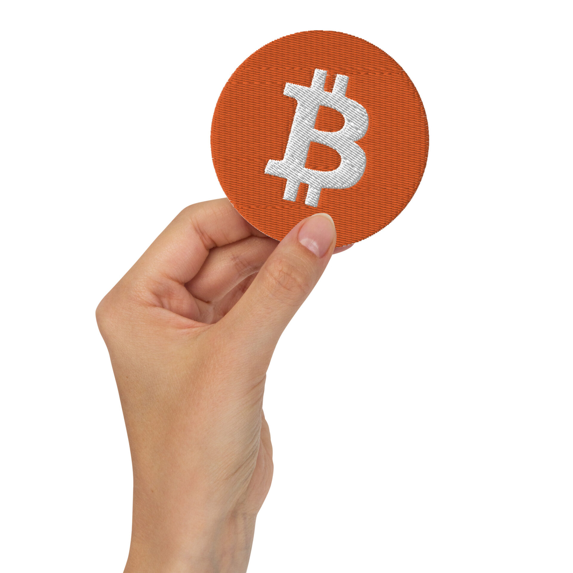 Patch ricamata adesiva con logo Bitcoin