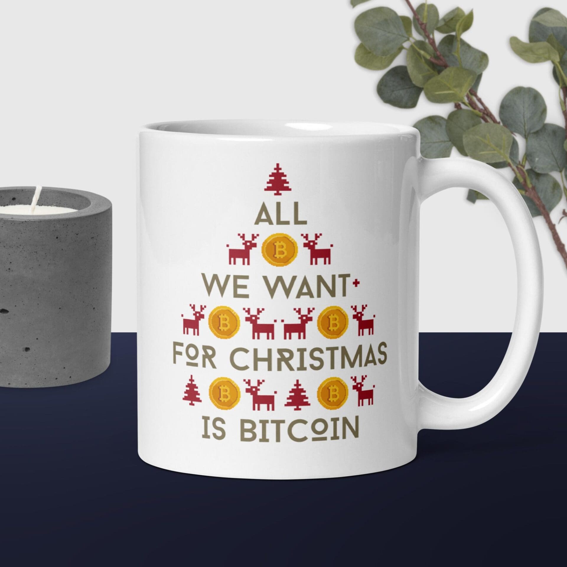 Tazza bianca “All We Want For Christmas is Bitcoin” – The Crypto